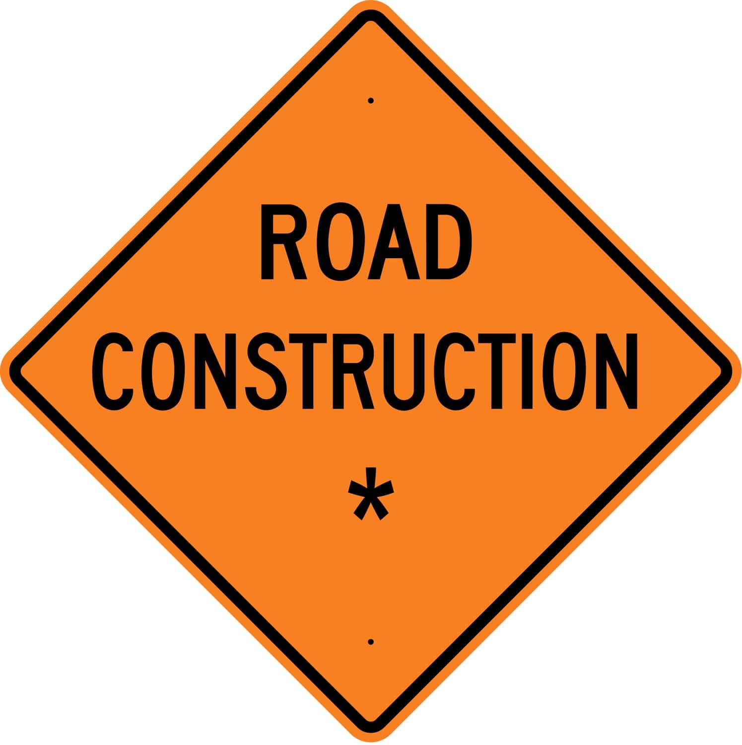 W20 1 road construction custom sign