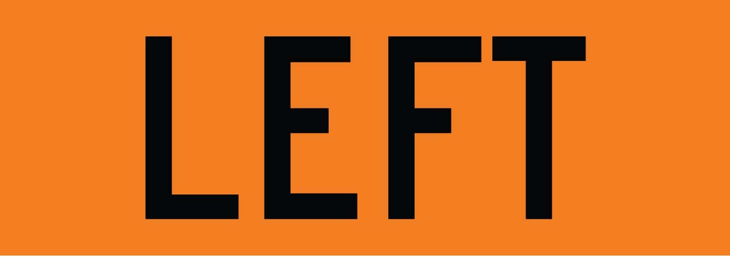 W20 5pl orange left sign