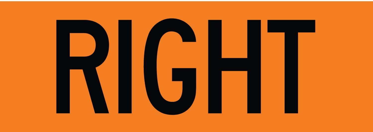 W20 5pr orange right sign