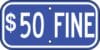 G 11 disable parking 50 fine blue sign