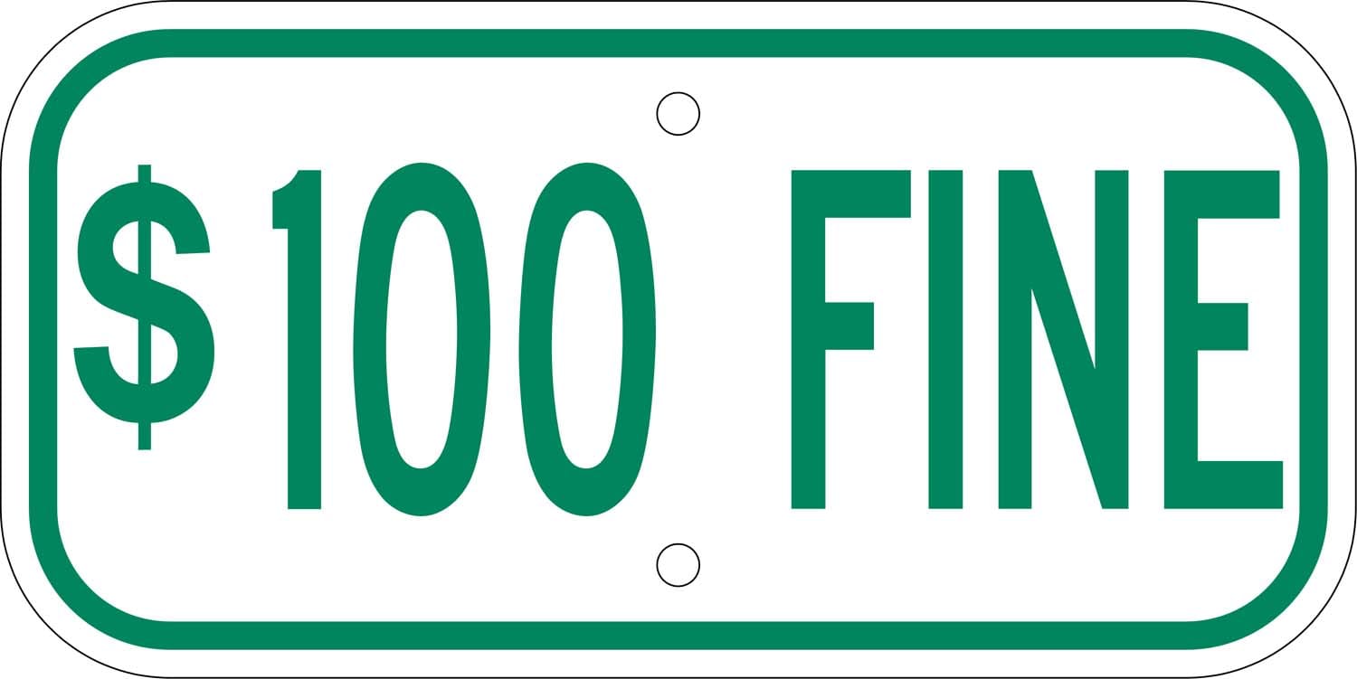 G 13d disabled parking 100 fine green sign