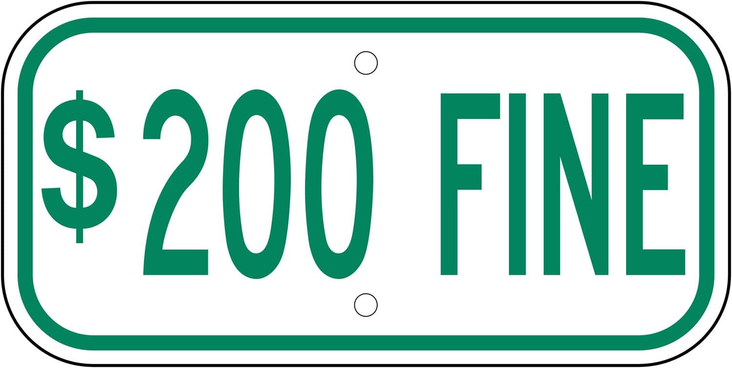 G 13f disabled parking 200 fine green sign