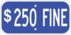 G 13h disabled parking 250 fine blue sign