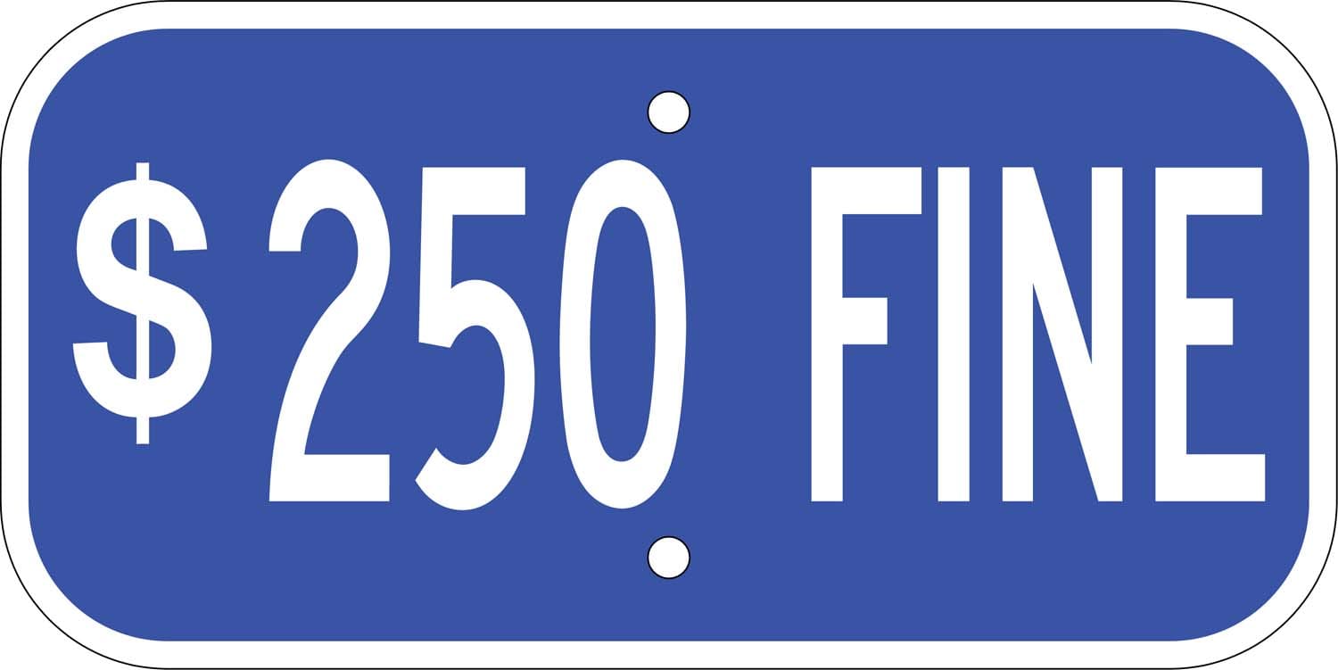 G 13h disabled parking 250 fine blue sign