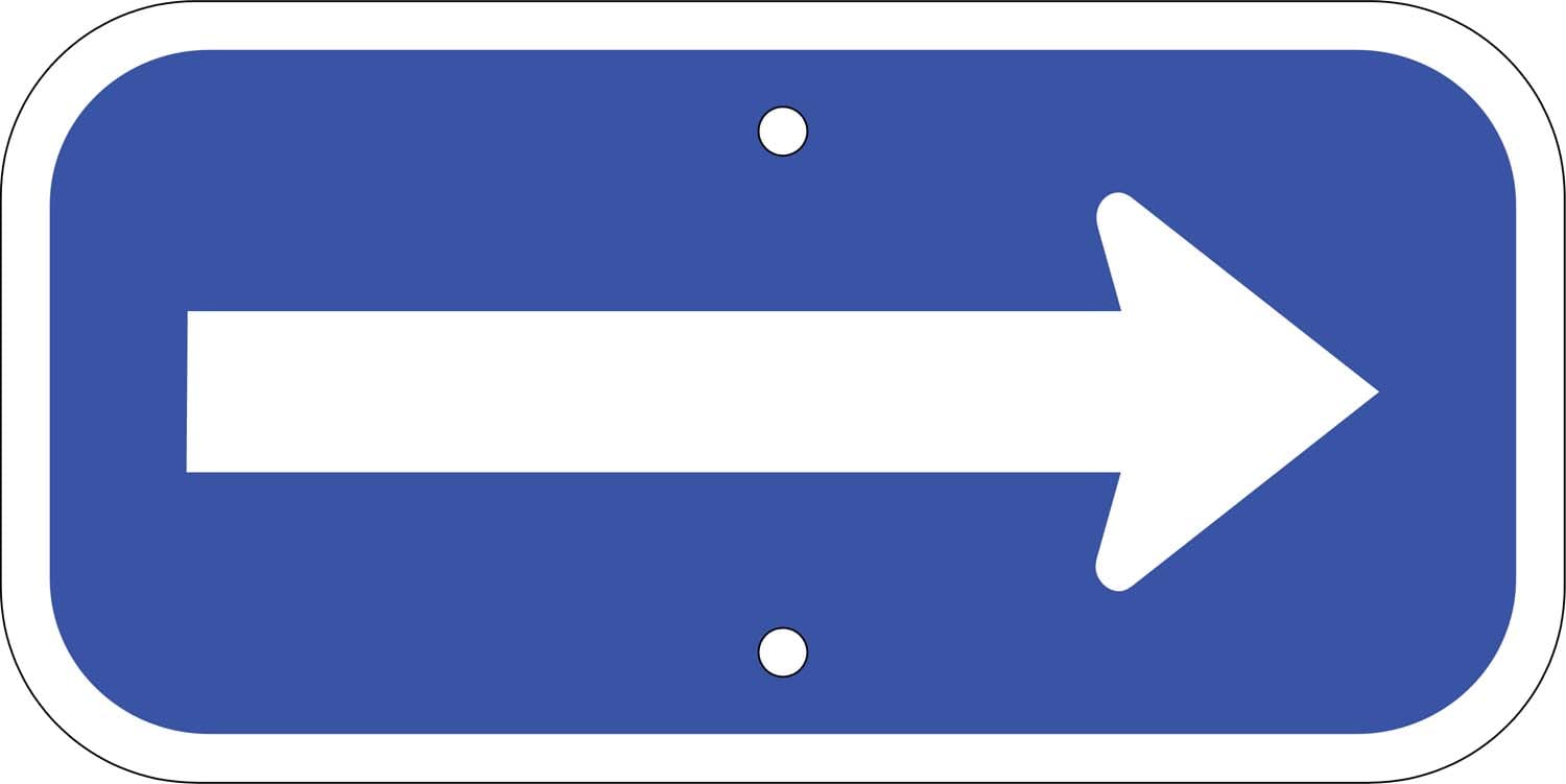 G 62b arrow blue sign