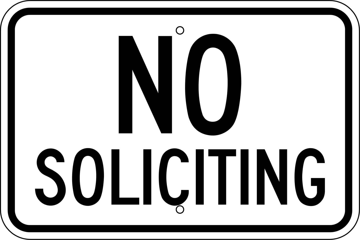 G 76 no soliciting sign