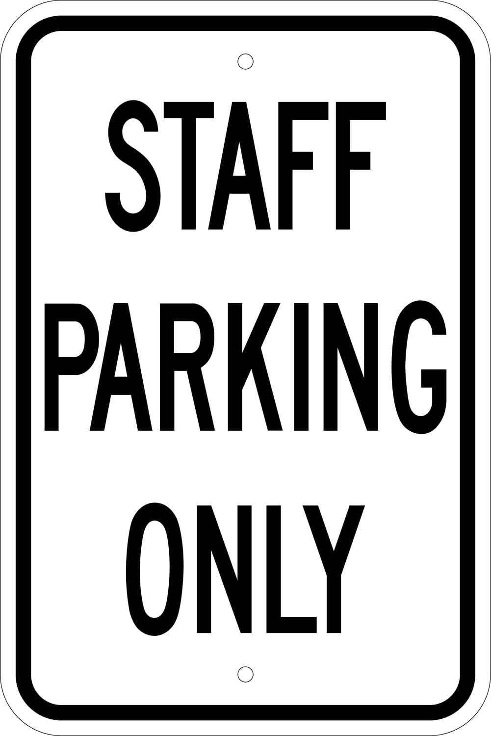 G 86 staff parking only sign
