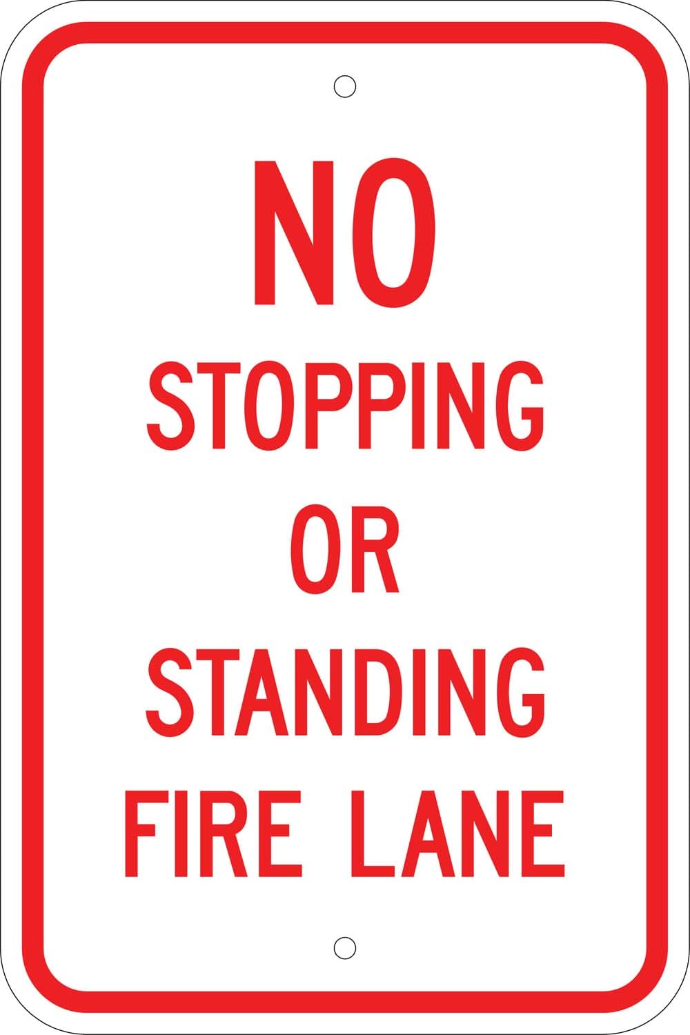 R 114 no stopping or standing fire lane sign 1