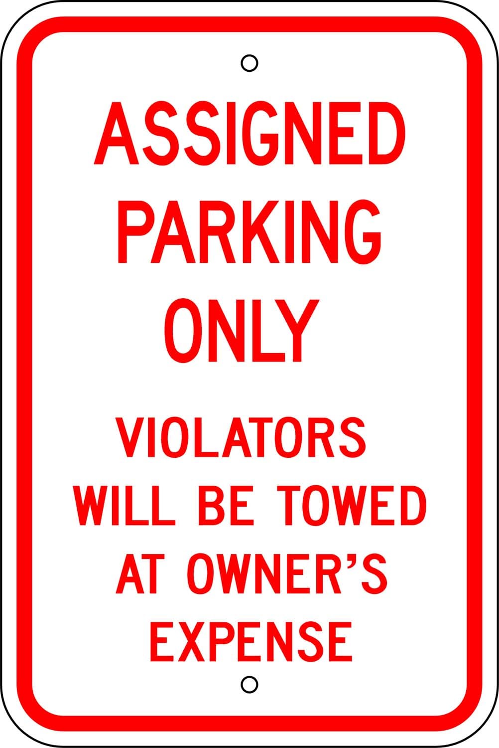 R 200 assigned parking only violators towed sign 1