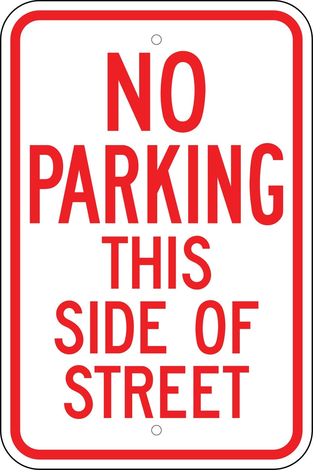R 83 no parking this side of street sign 1