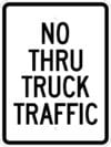 R14 3 no thru truck traffic sign