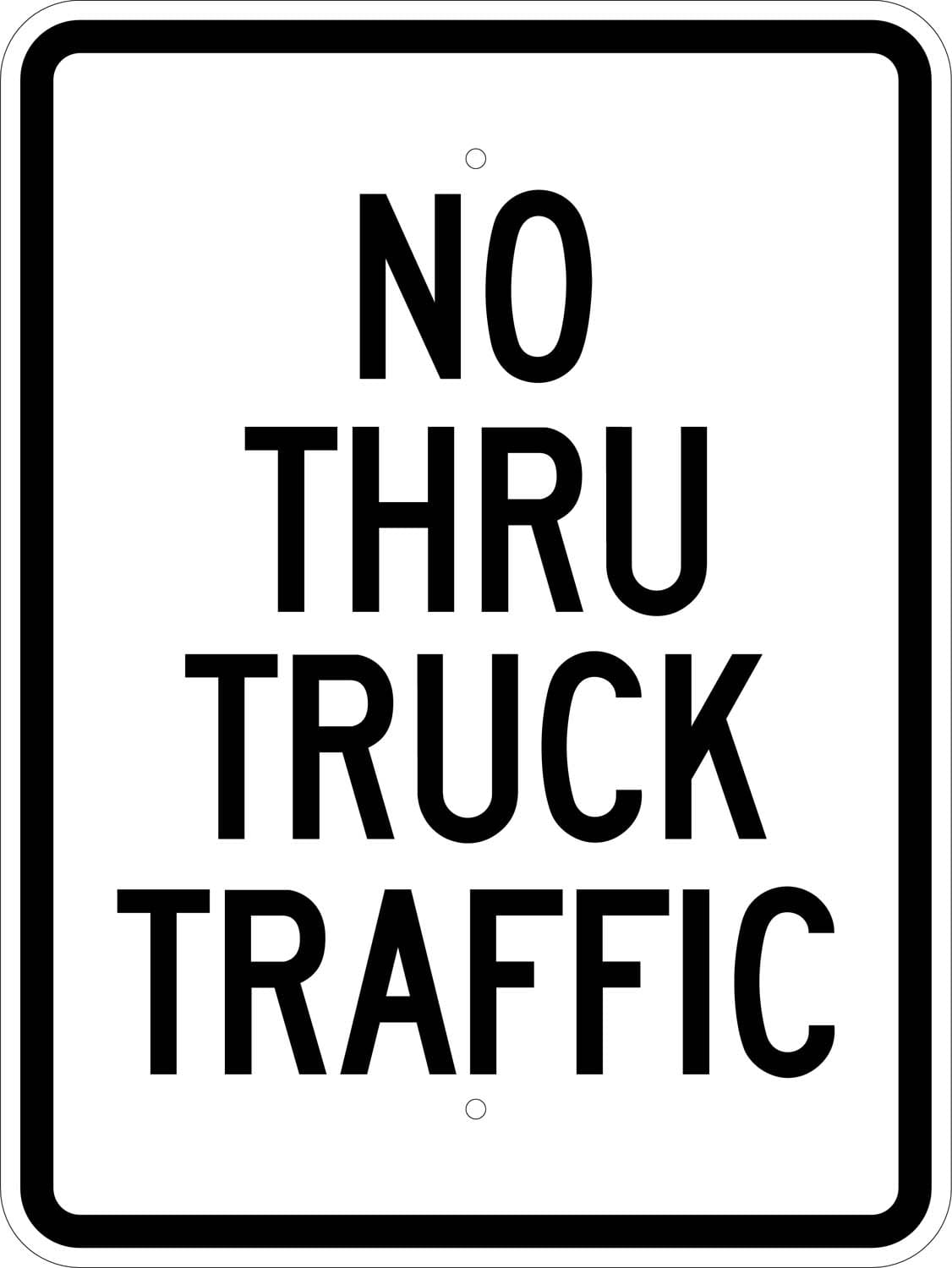 R14 3 no thru truck traffic sign