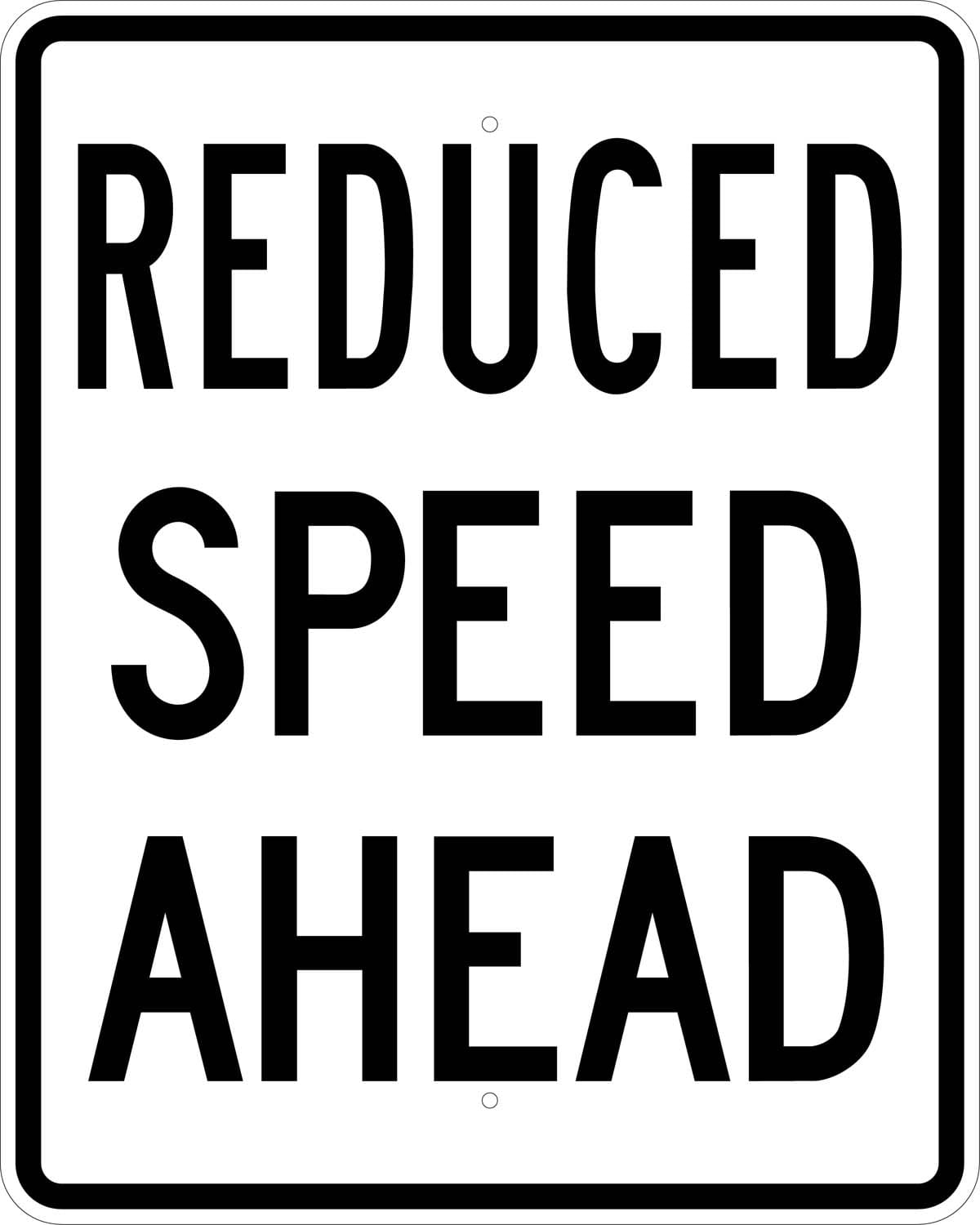 R2 5a reduced speed ahead sign
