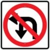 R3 18 no u or left turns sign