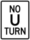 R3 4a no u turn vert sign