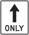 R3 5a thru only arrow sign