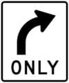 R3 5r right only arrow sign