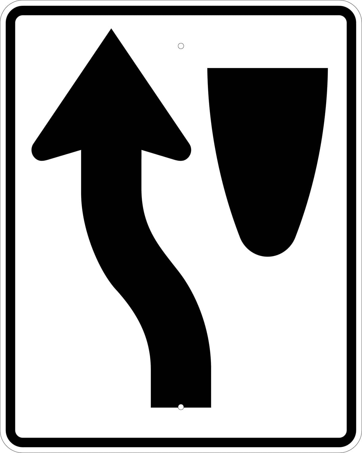 R4 8 lane shift left sign