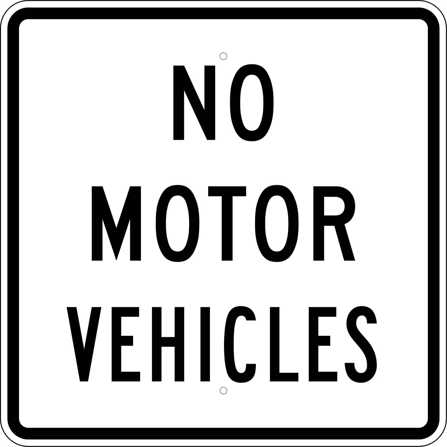 R5 3 no motor vehicles sign