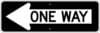 R6 1l one way left arrow sign