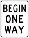 R6 6 begin one way vert sign