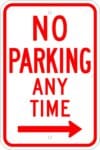 R7 1r no parking anytime right arrow sign 1