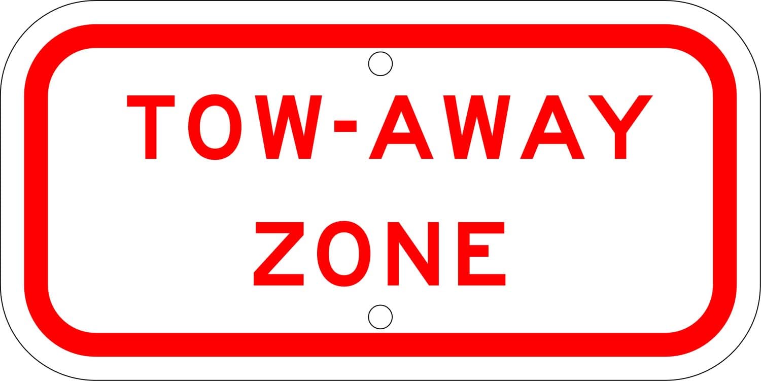 R7 201 tow away zone sign