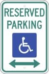 R7 8 disabled reserved parking double arrow sign
