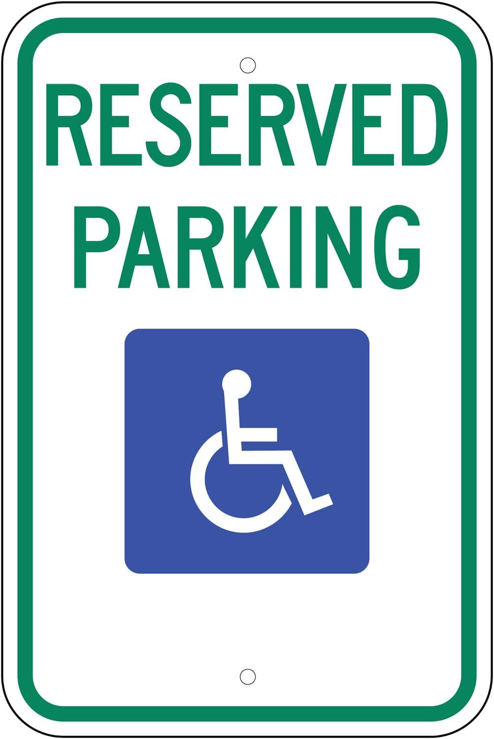 R7 8b disabled reserved parking blue green sign