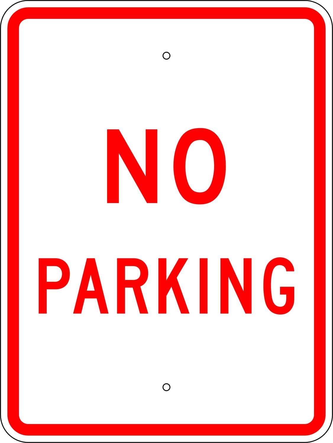 R8 3 no parking sign