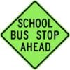 S3 1 school bus stop ahead green sign 1