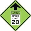 S4 5g school speed limit 20 arrow green sign