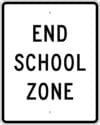 S5 2 end school zone sign