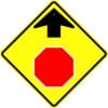 W3 1S stop ahead symbol with arrow