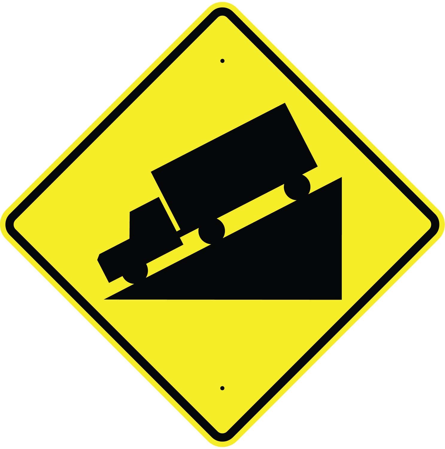 W7 1S hill warning symbol