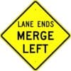 W9 2 lane ends merge left