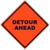 detour ahead roll up sign