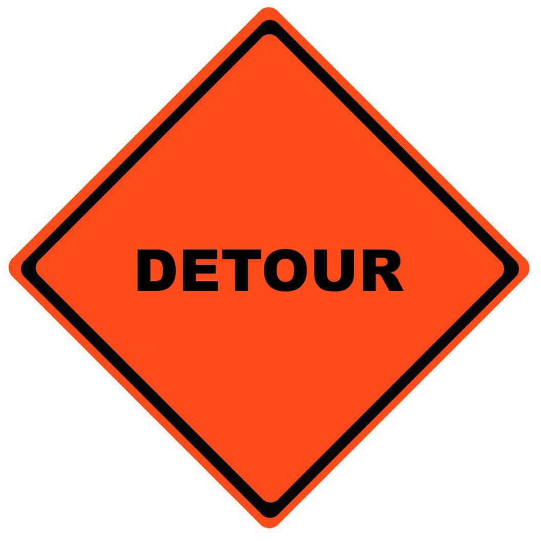 detour roll up sign