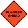 flagger ahead roll up sign