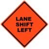 lane shift left roll up sign
