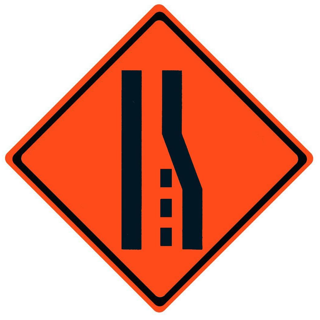 merge left roll up sign