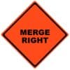 merge right roll up sign