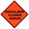 shoulder closed ahead roll up sign