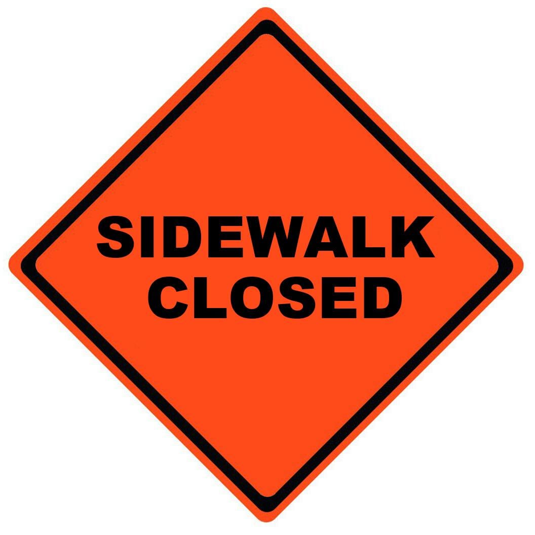 sidewalk closed roll up sign