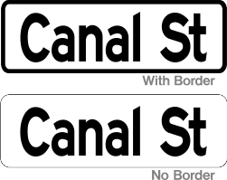 street name sign white blk
