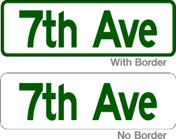 street name sign white grn