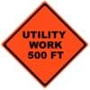 utility work 500 ft roll up sign